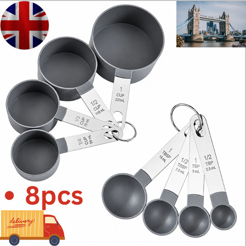 8pc stainless steel measuring - stainless,