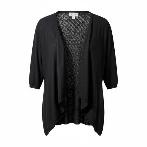 Elle black open front - black,