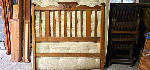 Vintage wooden double bed - double,