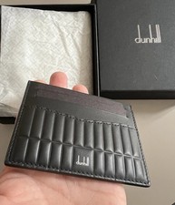 Dunhill Rollagas Card Wallet Chocolate Brown Qulited Card Holder