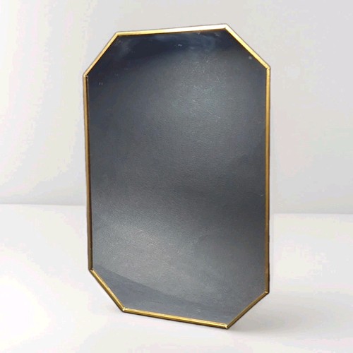 Brass effect octagonal mirror - brass,