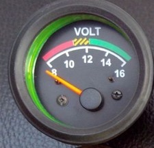 New Voltmeter, Volt Gauge VDO type, 2-1/16"/52mm, 12V system, w/wire harness