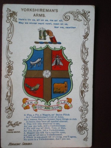 Postcard yorkshire heraldic - yorkshire,