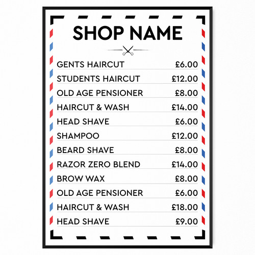 Barber shop poster price list - barber,