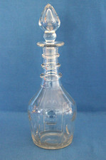 Vintage 3 ringed glass decanter