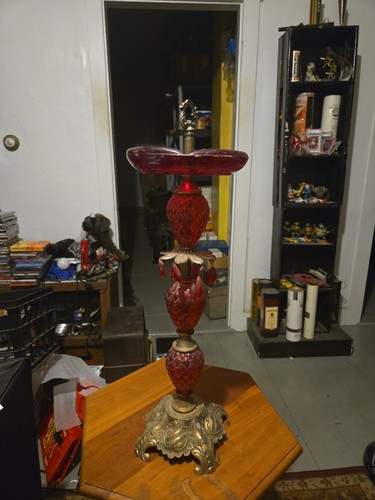 Red glass plastic metal - red,