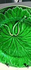 BEAUTIFULL ANTIQUE MAJOLICA WEDGEWOOD GREEN CABBAGE LEAF PLATE c1868