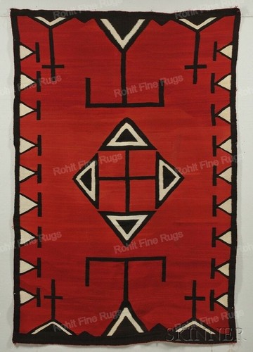 5x8 red handwoven wool - 5x8, ft
