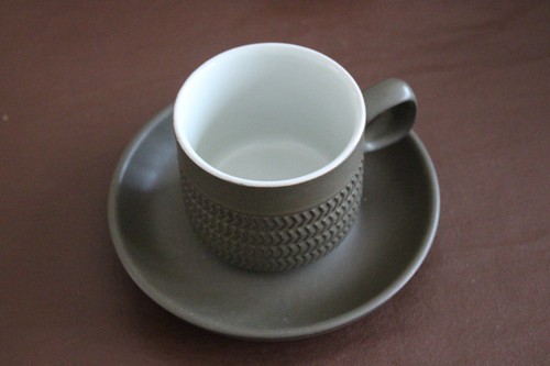 Denby chevron cup and - cup, saucer