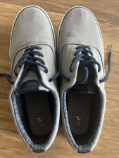 Tu Mens Grey Plimsole Shoe Size UK10
