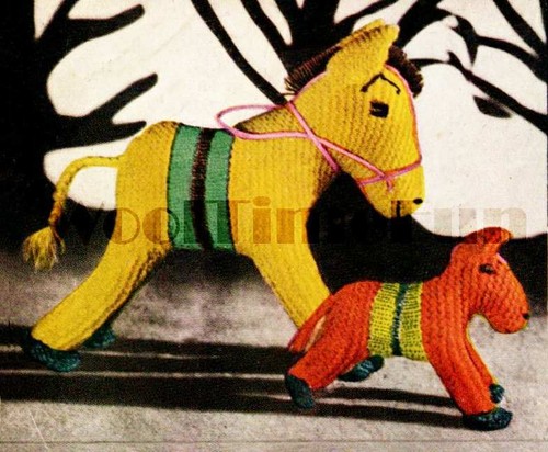 Vintage knitting pattern toy - vintage,