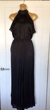 Zara Satin Effect Wrinkle Look Ruffled HalterNeck Black Sleeveless Jumpsuit M