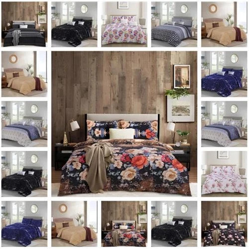 Piece printed floral duvet - printed,