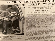 HEINKEL THREE WHEELER period 1957 TRIP TO MOSCOW AND BACK MOTORCYCLE ARTICLE