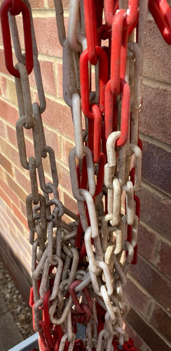 Red white plastic safety - white,