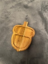 Brown Wooden Acorn Table Kitchen Nuts Nibbles Serving Portion Plate Guests