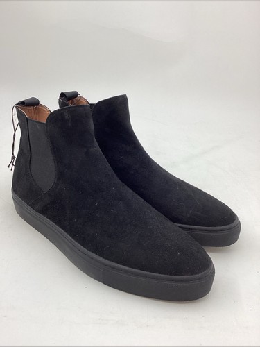 Black suede flat chelsea - black,