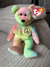 Retired Ty Beanie Babies Peace Bear 1996 - RARE - Fantastic Condition