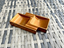 ANTIQUE 1920'S ART DECO MODERNIST METALLIC COPPER TONE GEOMETRIC CIGAR ASHTRAY