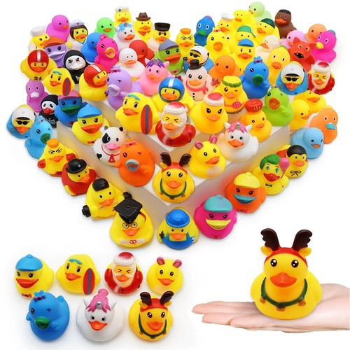 Fun rubber duck swimming - duck, pool