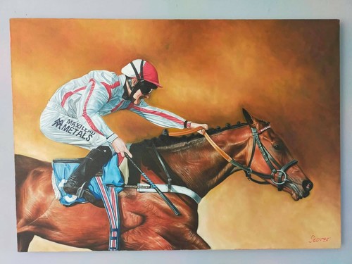 Horse racing oil painting - racing,