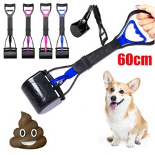 Long Handle Dog Cat Pet Pooper Scooper Poop Scoop Waste Jaw Grabber Dirt Pickup