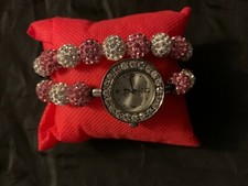 A NY London Shamballa wrist watch with Bracelet (Pink and Silver Diamontes)