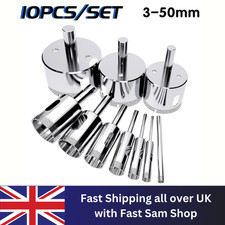 10Pcs Diamond Holesaw Holes Saw Drill Bit Cutter Tile Glass Marble Ceramic Set