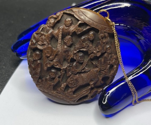 Carved walnut with - a,