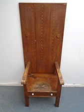 An Original Georgian Painted Antique Pine Vernacular Country Lambing Chair/Table