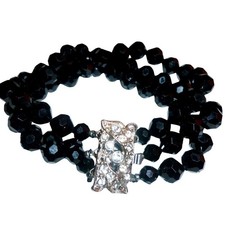 Vtg strand black glass - 3,