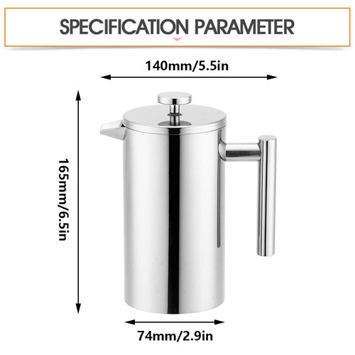 Stainless steel cafetiere - stainless,