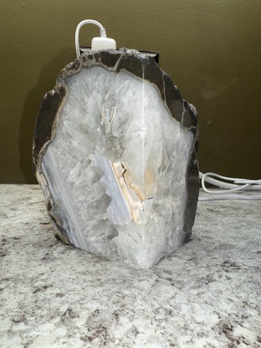 Natural agate geode cut - natural,