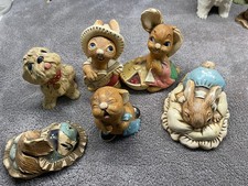 6 x Vintage Pendelfin Rabbit /