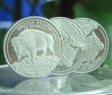 (5) 1 oz Ounce USA Buffalo