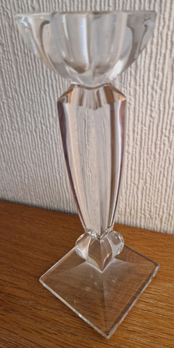 Cut crystal glass candlestick - glass,