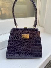 "EDINA RONAY" Designer Beautiful Small Purple Patent Mock Croc Handbag