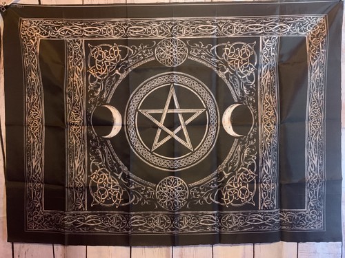 Pentacle moon wall flag - moon,