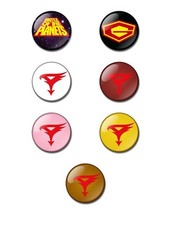 Battle of the Planets 25, 38, 59mm badge, magnet, Gatchaman RETRO 8os tv.