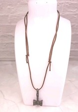 Men's Norse Odin Viking Thor Hammer Pendant Necklace on Cord BNWOT