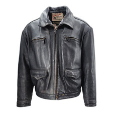 Diesel Black Genuine Leather Jacket – 100% Leather with Quilted Satin Lining