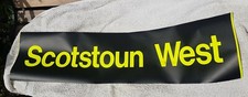 Retro 90s Bus Destination Sign Scotstoun West Glasgow 26 Neon Yellow on Black 
