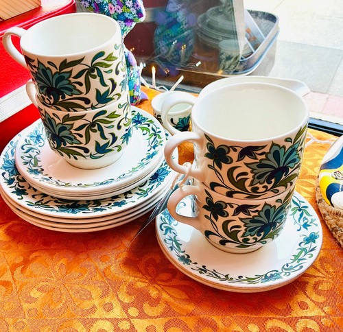 1970s midwinter blue floral - 1970s,