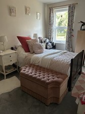 Excellent Single Bed, Solid Wood Headboard, Metal Sprung Base, Very Comfortable 