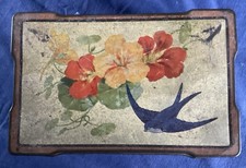 Blue Bird Chocolate Toffee Vintage Tin Floral Nasturtiums