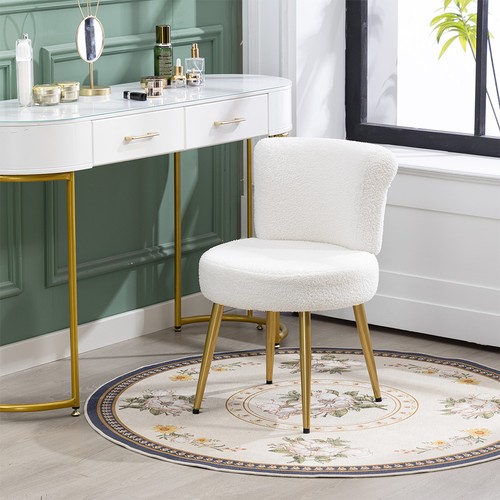 Fluffy teddy vanity stool - fluffy,