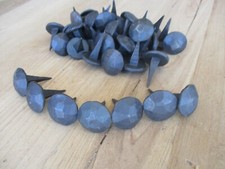 50 HAMMERED NAILS CLAVOS PEGS HAND FORGED MEDIEVAL TACKS 1" ROUND