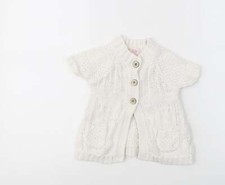 Jillian's Closet Baby White Cotton Blend Cardigan Size 9-12 Months Button