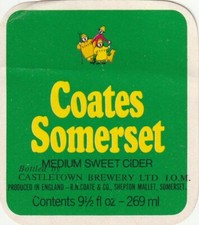 BEER BOTTLE LABEL - COATES CIDER - MEDIUM SWEET CIDER