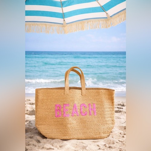 Straw beach tote bag coastal - bag,